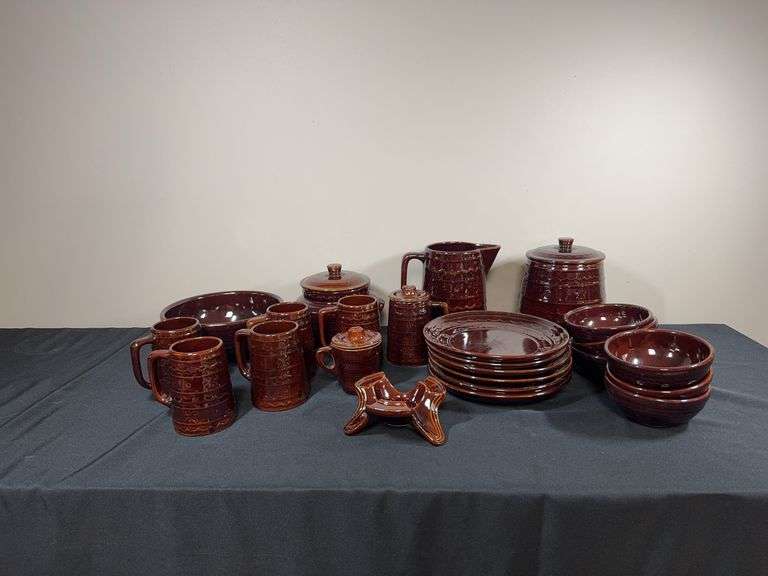 Vintage Marcrest Brown Drip Stoneware Set – USA Oven Proof