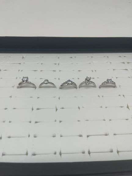 New Silver-Toned Costume Jewelry Rings, Size 8, Multiple Rings per Lot