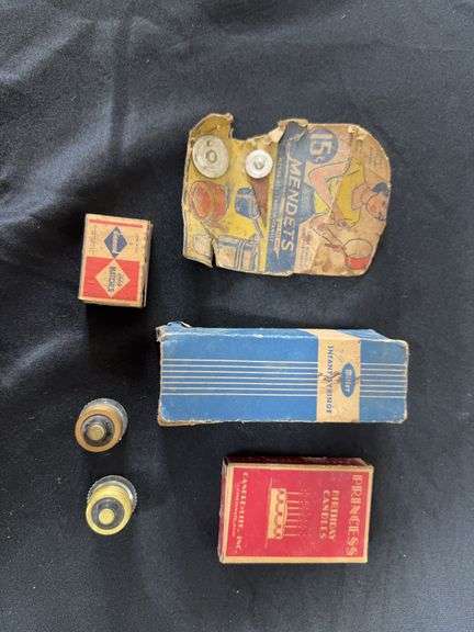 Vintage Household Items/Advertising Mendets, Syringe Box, Princess Candies Box & More