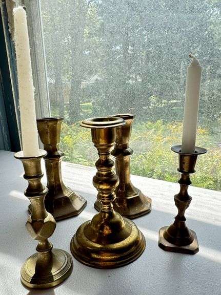 Vintage Brass Candlestick Holders in Varied Designs