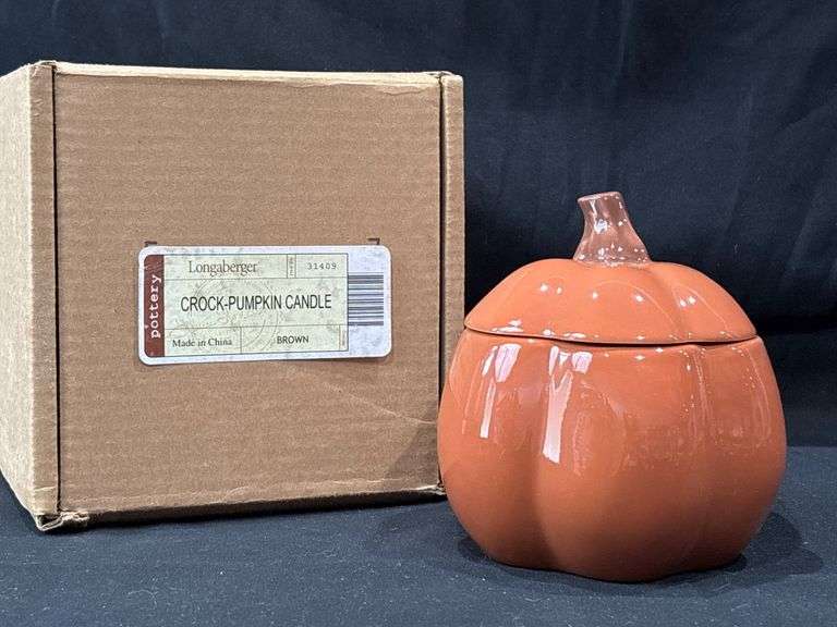 Longaberger Crock Pumpkin Candle