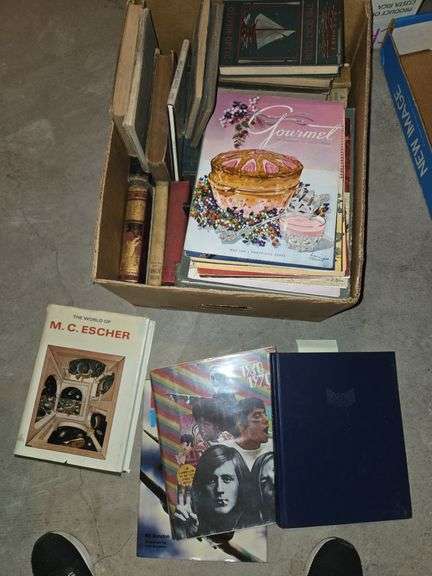 box of vintage books