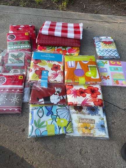 Vinyl Table Cloths (most are new & in packaging)