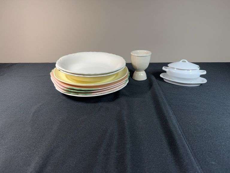 Vintage Mixed Dinnerware Lot – Plates, Cup & Covered Dish