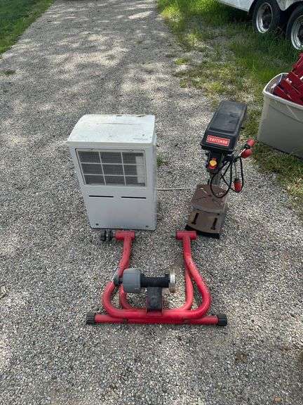 Home Tools Including Craftsman Drill Press, Blackburn Bike Trainer, and Dehumidifier