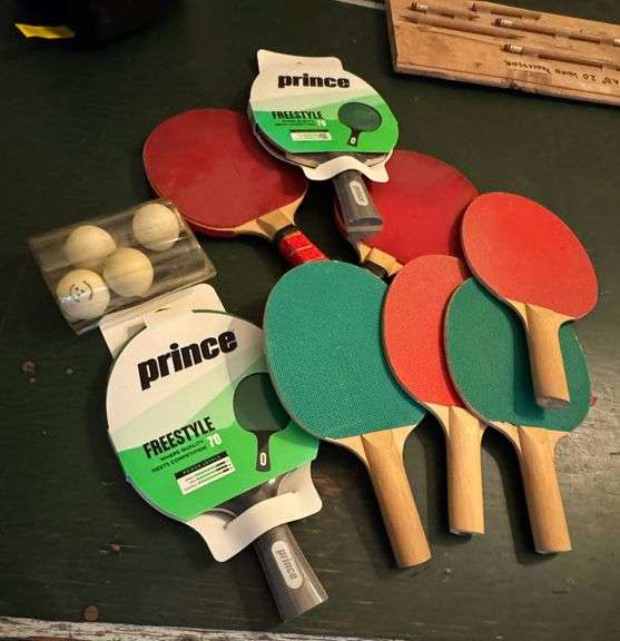 Table Tennis Paddles and Balls, Including Prince Freestyle Models