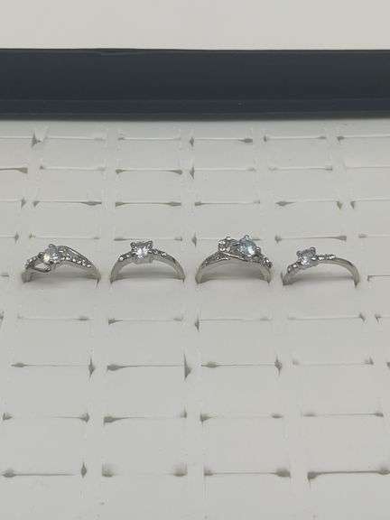 Silver-Toned Costume Jewelry Rings, Size 9-1/4
