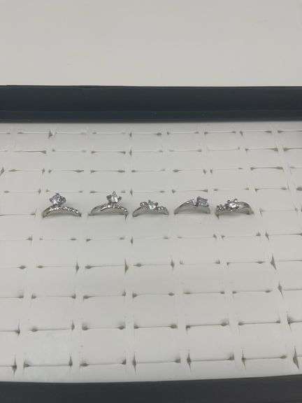 New Silver-Toned Costume Jewelry Rings, Size 8