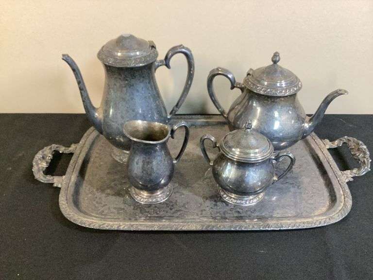 Henley Community Silverplate Coffee & Tea Service with Tray (5 Pc)