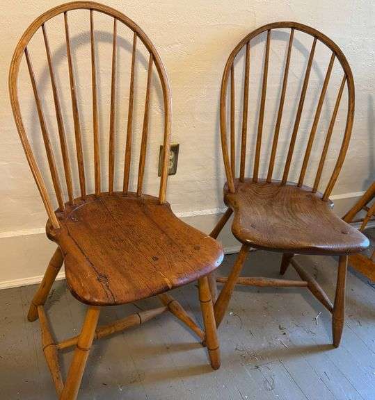 1850’s Windsor-Style Hoop-Back Wooden Chairs