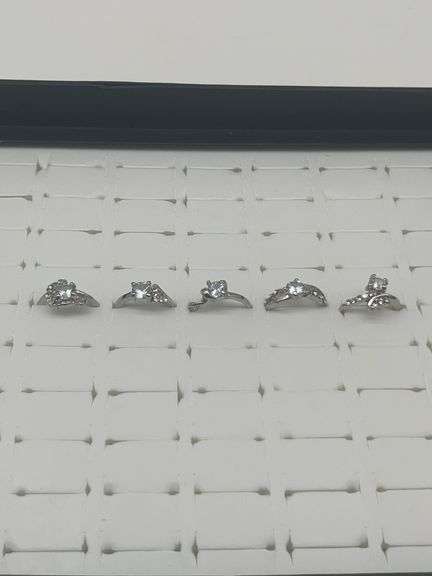 Silver-Toned Costume Jewelry Rings, Size 6-1/4