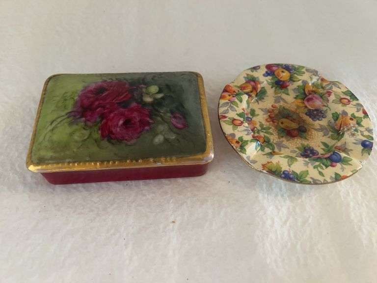 Antique Ash Tray & Trinket Box