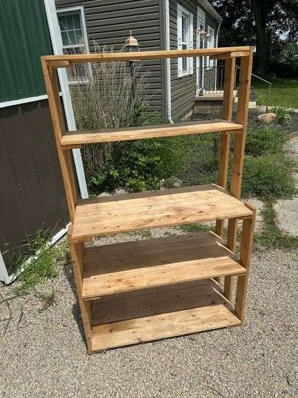 Handmade Wooden Four-Shelf Storage Unit