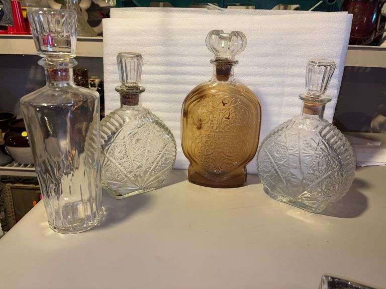 4 Large Decanters