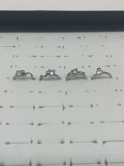 New Silver-Toned Costume Rings, Size 6-3/4, Multiple Per Lot