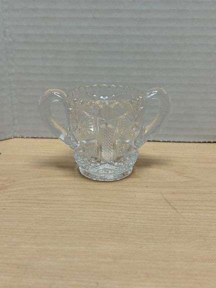 Vintage EAPG Glass Sugar Bowl