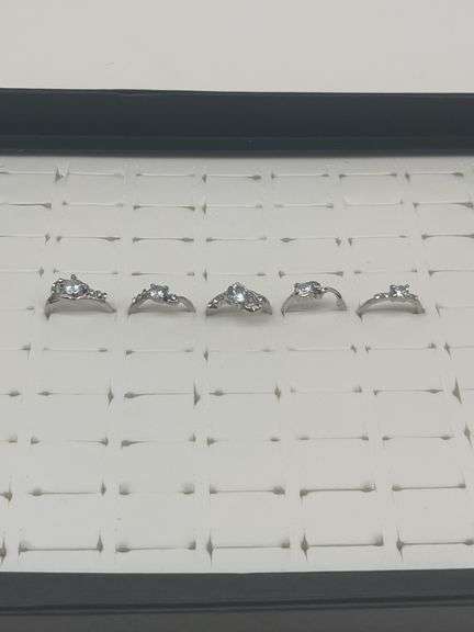 Silver-Toned Costume Jewelry Rings, Size 8-1/4, Multiple Rings Per Lot