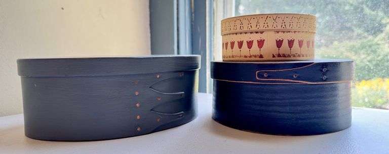 Painted Oval Wooden Boxes, Including Americana Medley by The Craftbox Collection