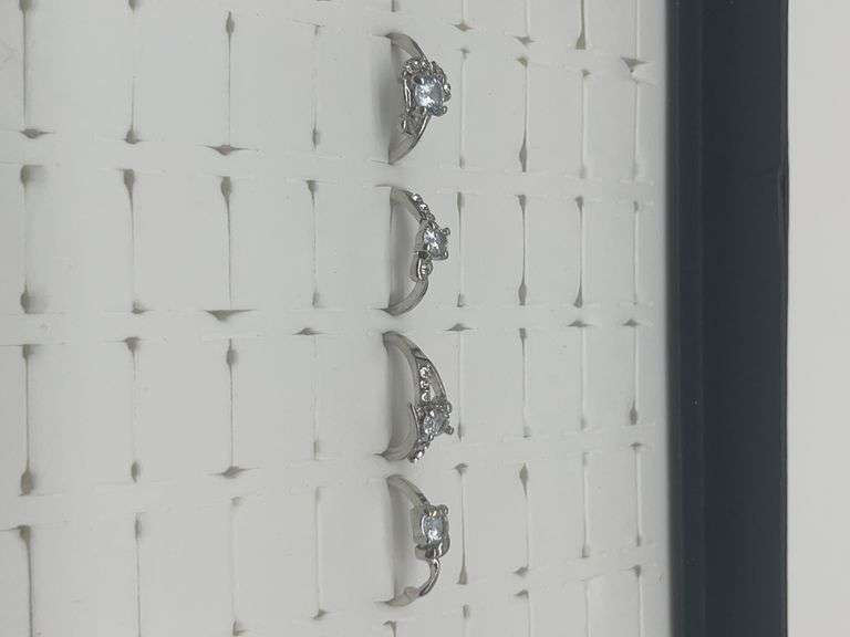 New Silver-Toned Costume Rings, Size 9, Multiple Per Lot