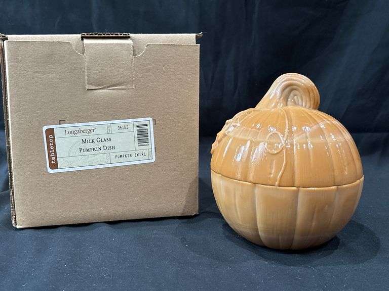Longaberger Milk Glass Pumpkin Dish