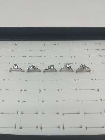 New Silver-Toned Size 8-1/2 Costume Rings