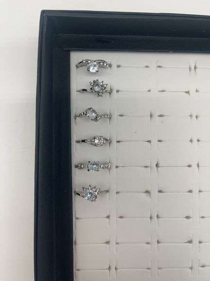 Costume Jewelry Silver-Toned Rings, Lot of Multiple Rings in a Specific Size
