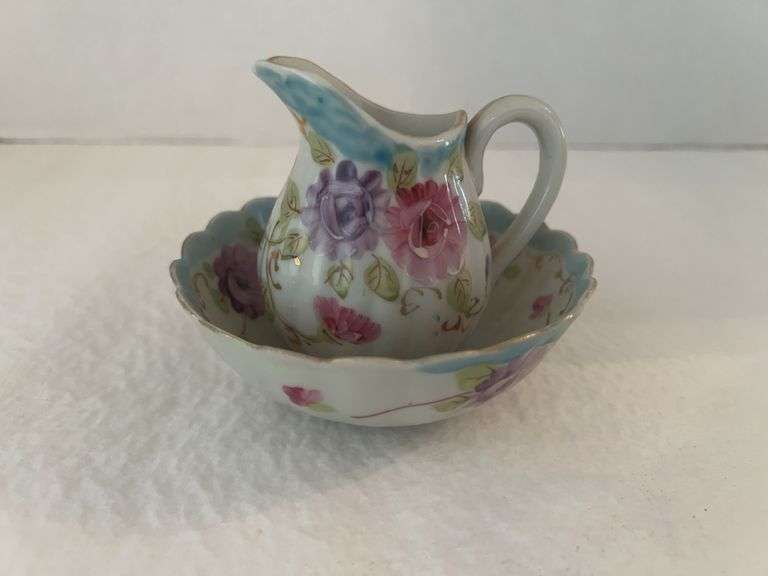 Antique Small Pitcher & Bowl