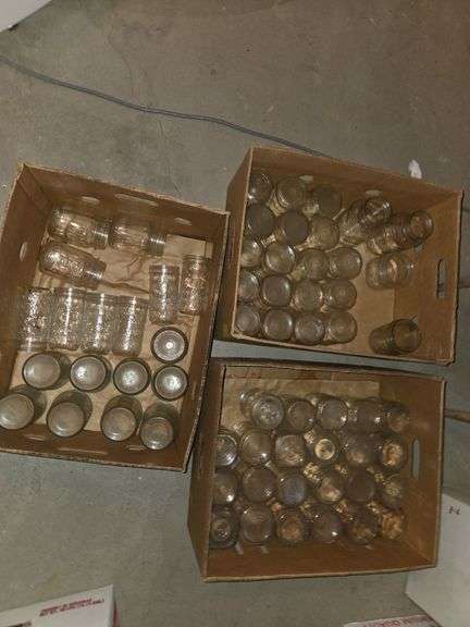 Large lot of clear jars