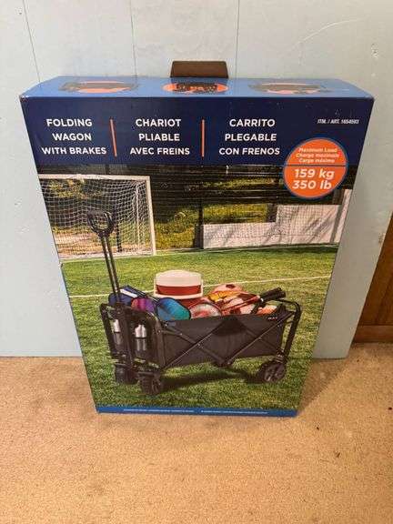 Folding Wagon with Brakes, 159 kg (350 lb) Capacity