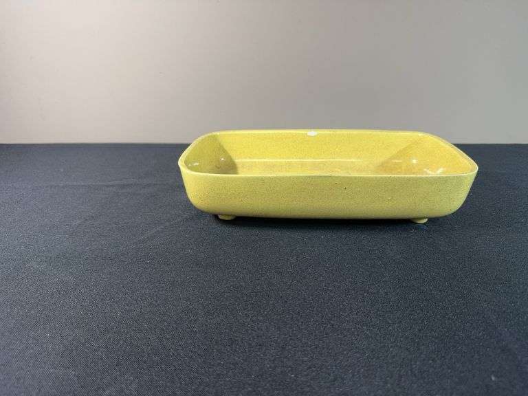 Vintage Yellow Speckled USA Ceramic Planter