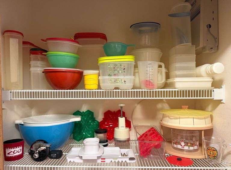 Shelves of Plastic Storage