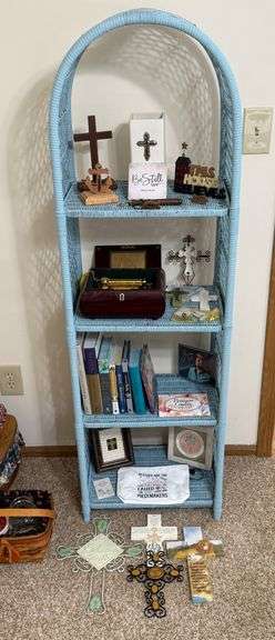 Accent Shelf and Religious Décor