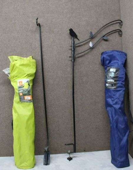Ozark Trail Folding Chair, Dick’s Sporting Goods Arm Chair, and Metal Garden Poles