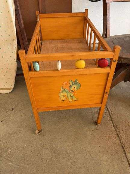 Antique wooden crib