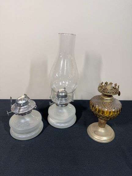 Lot of 3 Vintage Reproduction Oil Lamps – China & Hong Kong