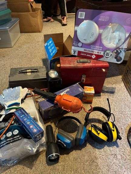 Tools and Safety Equipment, Including Ear Protectors and Smoke Alarms