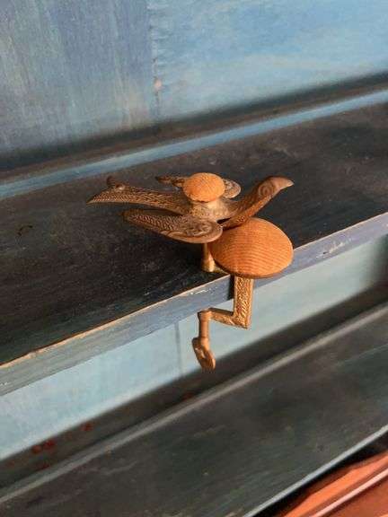 Antique Bird Clamp Pin Cushion