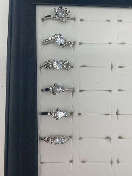 Silver-Toned Costume Jewelry Rings, Size 6