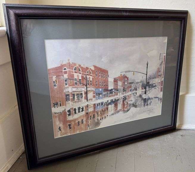 Framed Limited Edition "Westerville" Street Scene Print by Dick Weiser, 28/200