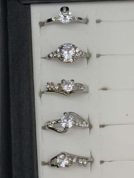 Silver-Toned Costume Jewelry Rings, Size 5 3/4