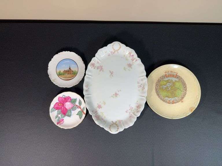 Vintage Collector Plates – Tuscan Red Hibiscus, Vienna Whorlok, Old Glory Panama Canal