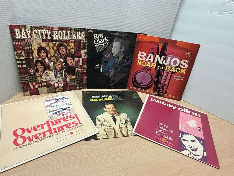 Vintage Vinyl Records – Bay City Rollers, Patsy Cline, Roy Clark, Hank Williams & More