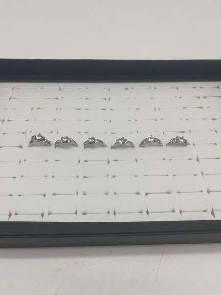 Silver-Toned Costume Jewelry Rings, Size 6-1/2
