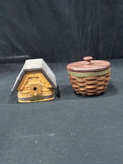 Wood Bird House Basket and Other