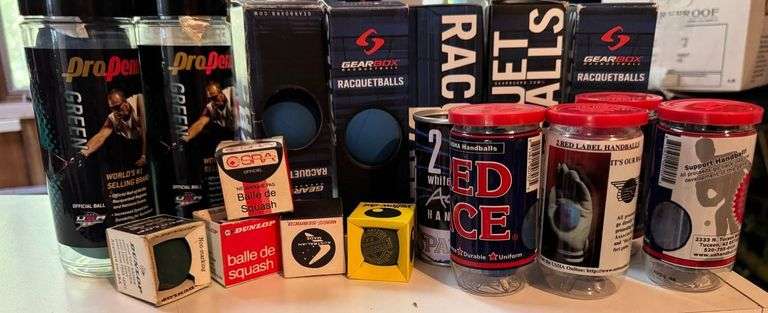 Racquetballs, Squash Balls, and Handballs, Various Brands