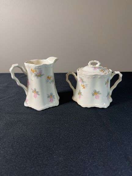 Crown Staffordshire England Creamer & Sugar Set – Floral China
