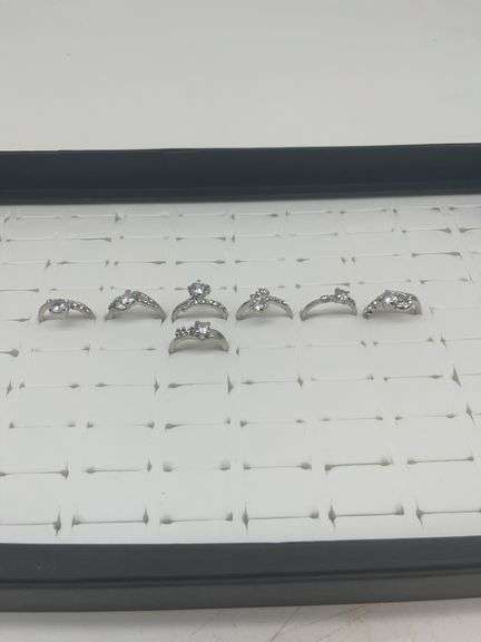 Silver-Toned Costume Jewelry Rings, Size 8-3/4