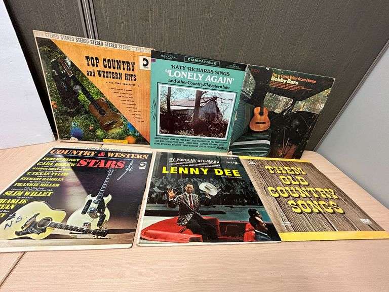 Country & Western Vinyl Records – Bobby Bare, Lenny Dee & More (6 Total)