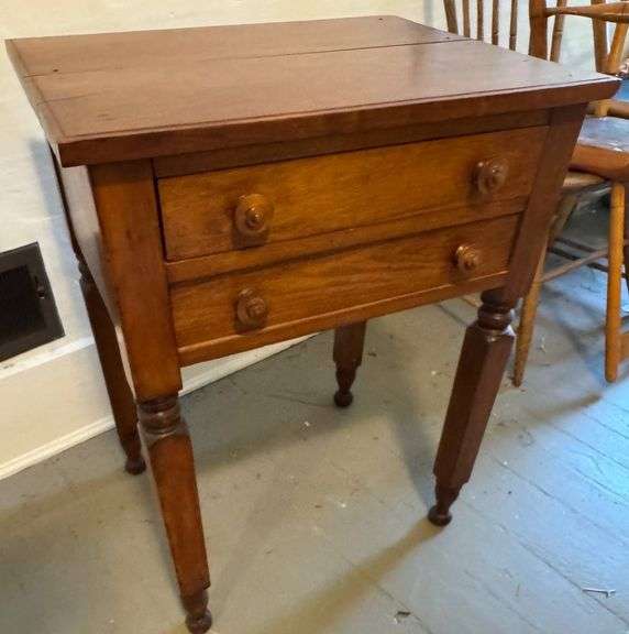 Antique Turned Leg Wooden Table