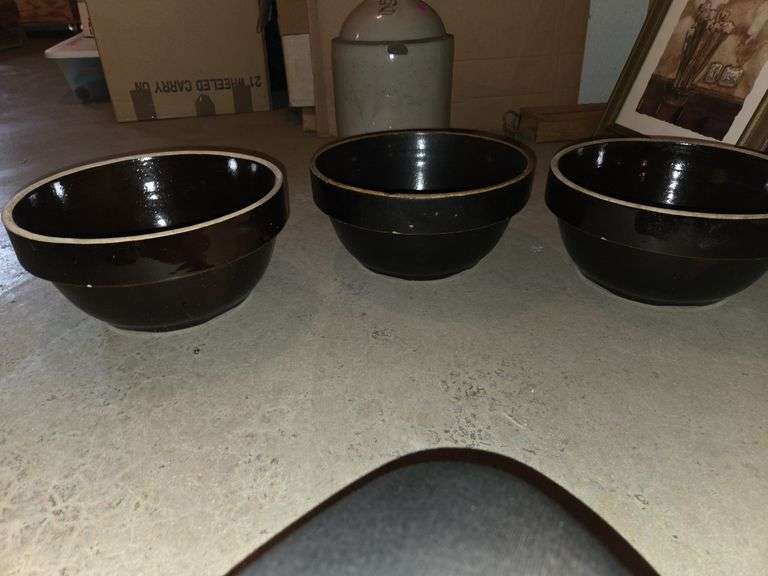 3 Large crock bowls